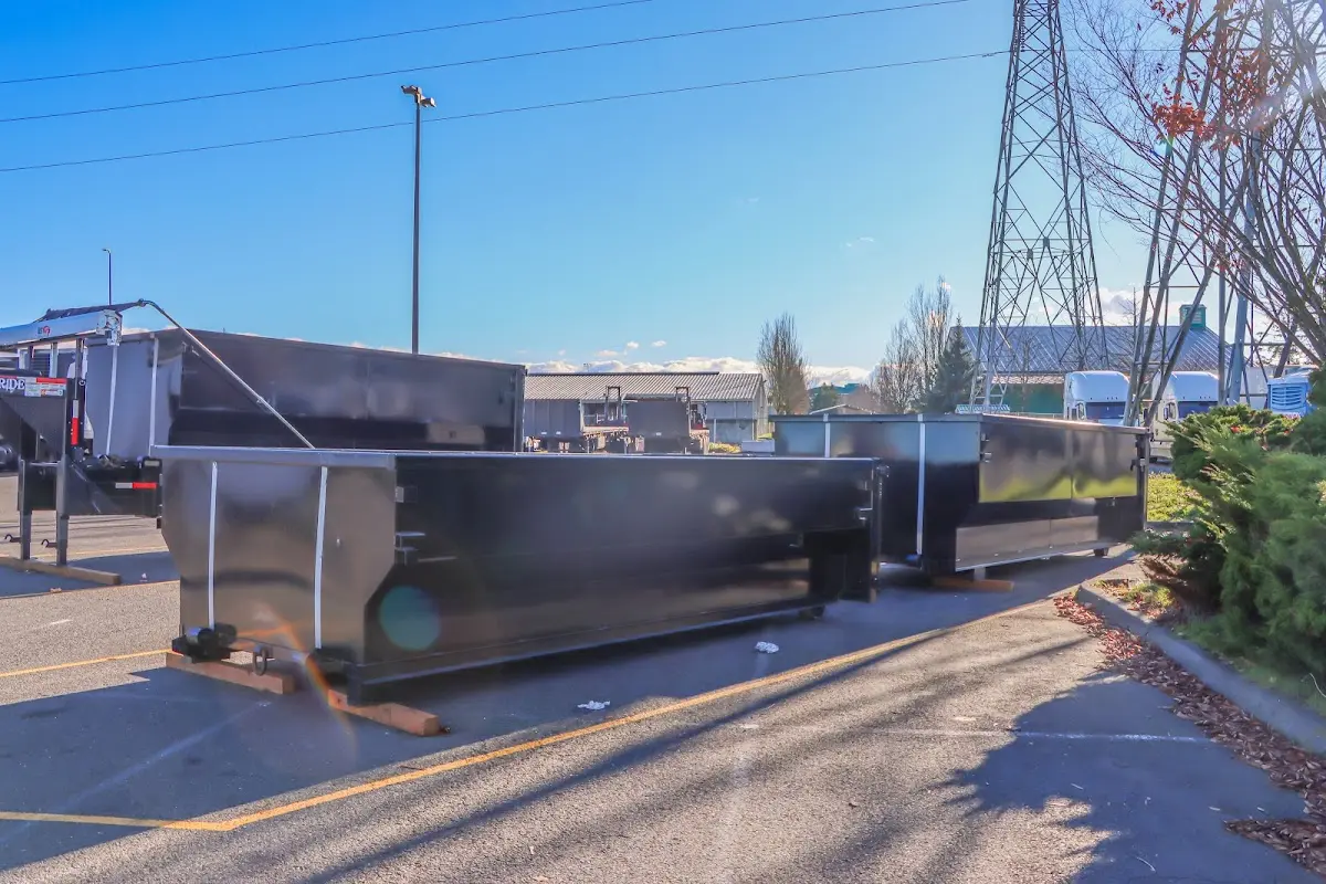 Roll-off dumpster ready for waste disposal at job site for Concrete Dumpster Rental in Parker